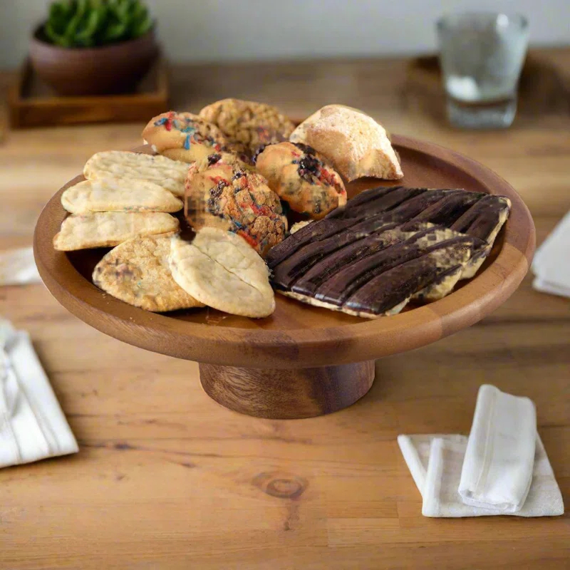 Millwood Pines Kalmar Home Acacia Wood Cake Stand Azareya