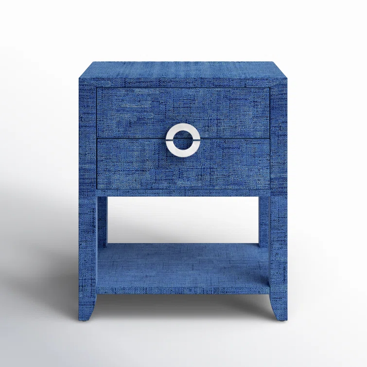 Butler Specialty Amelle Raffia End Table In Blue