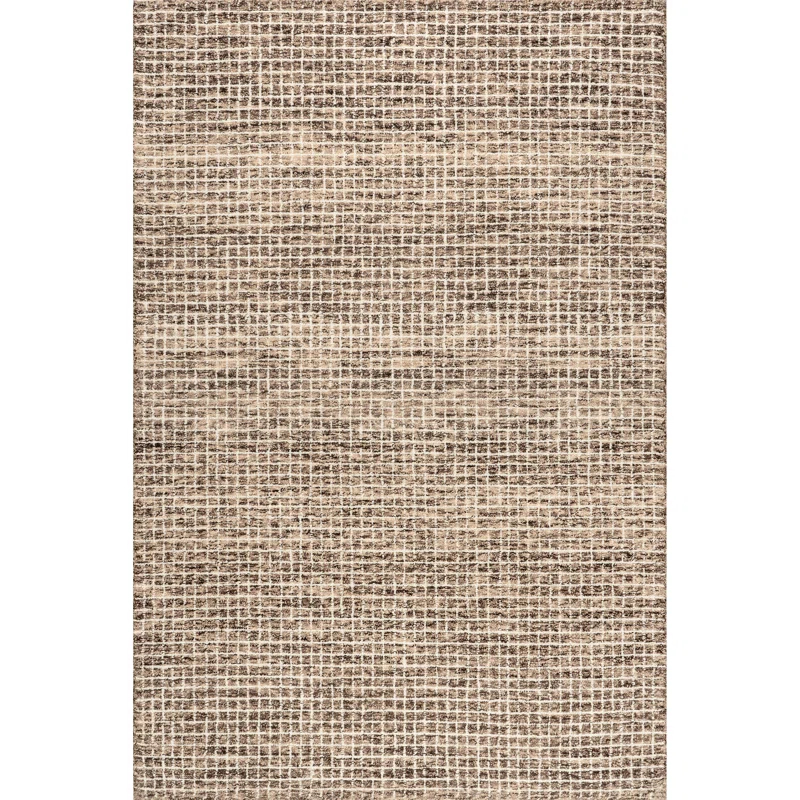 Gracie Oaks Melrose Checked Wool Area Rug