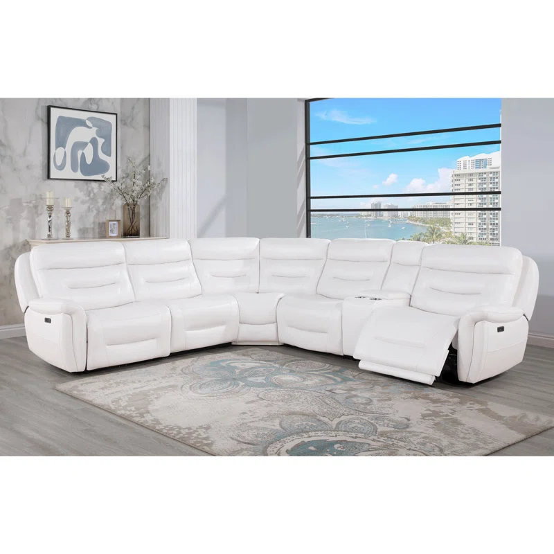 Global Furniture USA Faux Leather Power Reclining Sectional