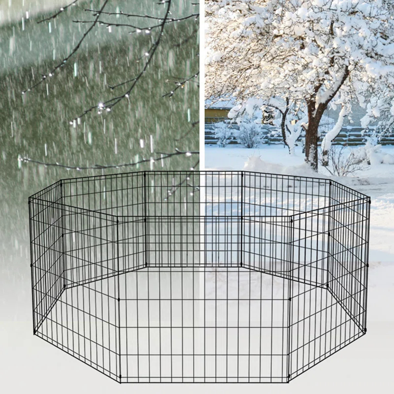 BestPet Puppy Pet Playpen 8 Panel Indoor Outdoor Metal Protable Folding Animal Exercise Dog Fence