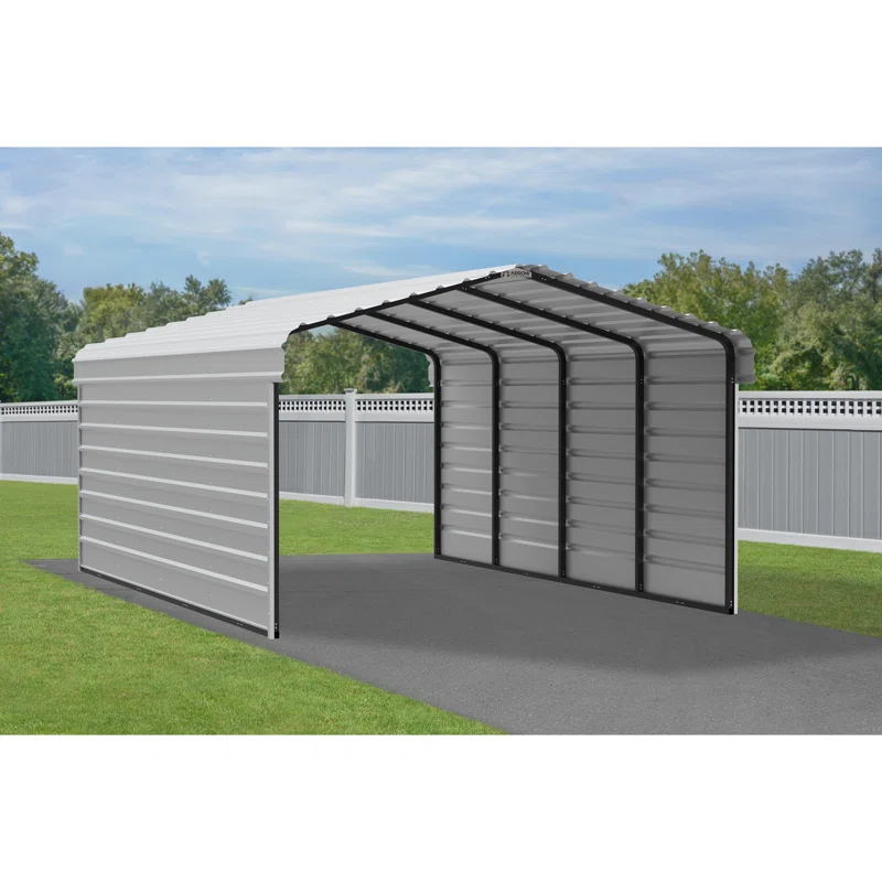 Arrow Arrow Steel Carport with 2 Side Wall Kits, 12x20x07