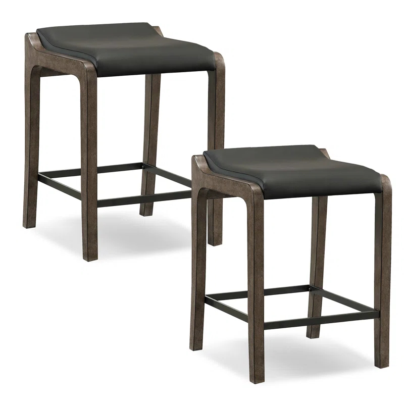 Coons Upholstered Counter Stool with Solid Wood Frame (Set of 2)