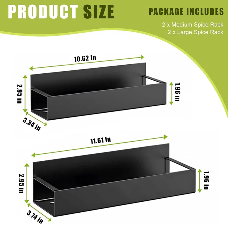 Prep & Savour Wall Spice Rack (Set of 4)