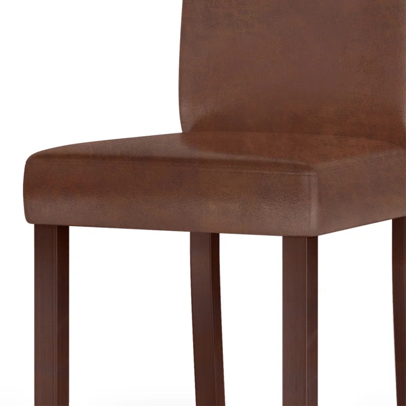Simpli Home Upholstered Parson Dining Chair with Tufted Backrest and Solid Wood Frame