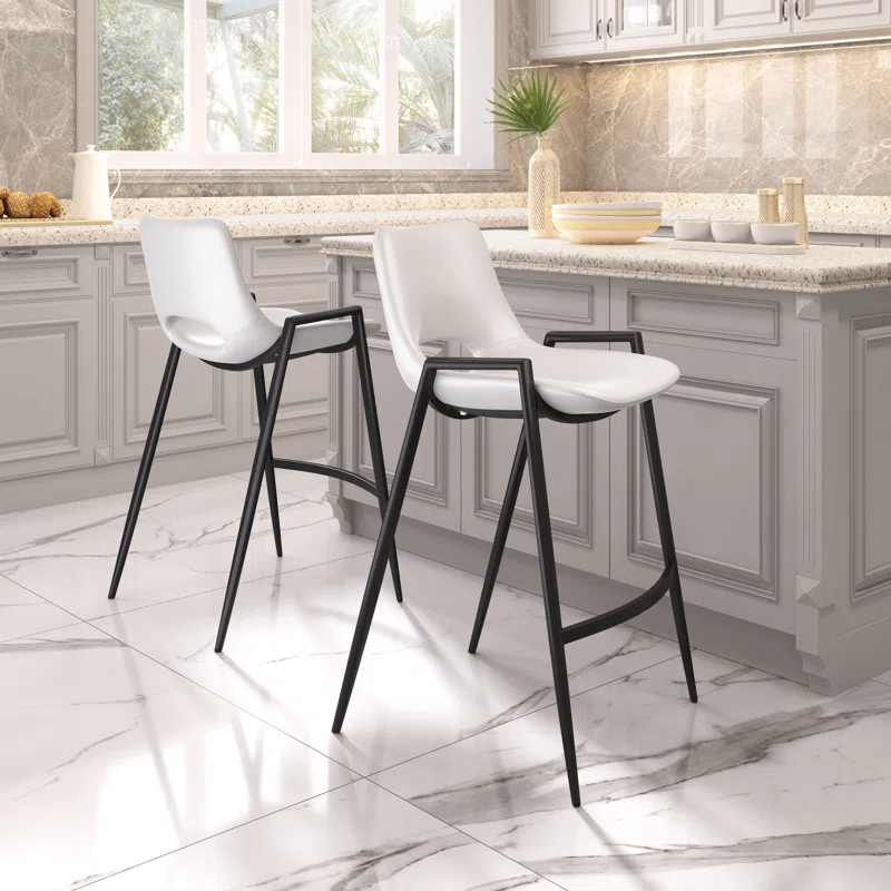 Desi Black Upholstered Counter Stool (Set of 2)
