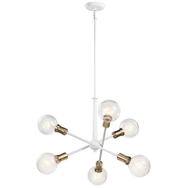 George Oliver 6 - Light Dimmable Sputnik Modern Linear Chandelier