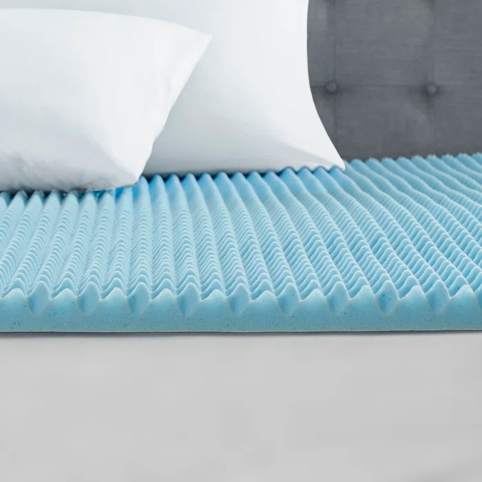 Madison Park 1.5" Gel Memory Foam All Season Reversible Cooling Mattress Topper