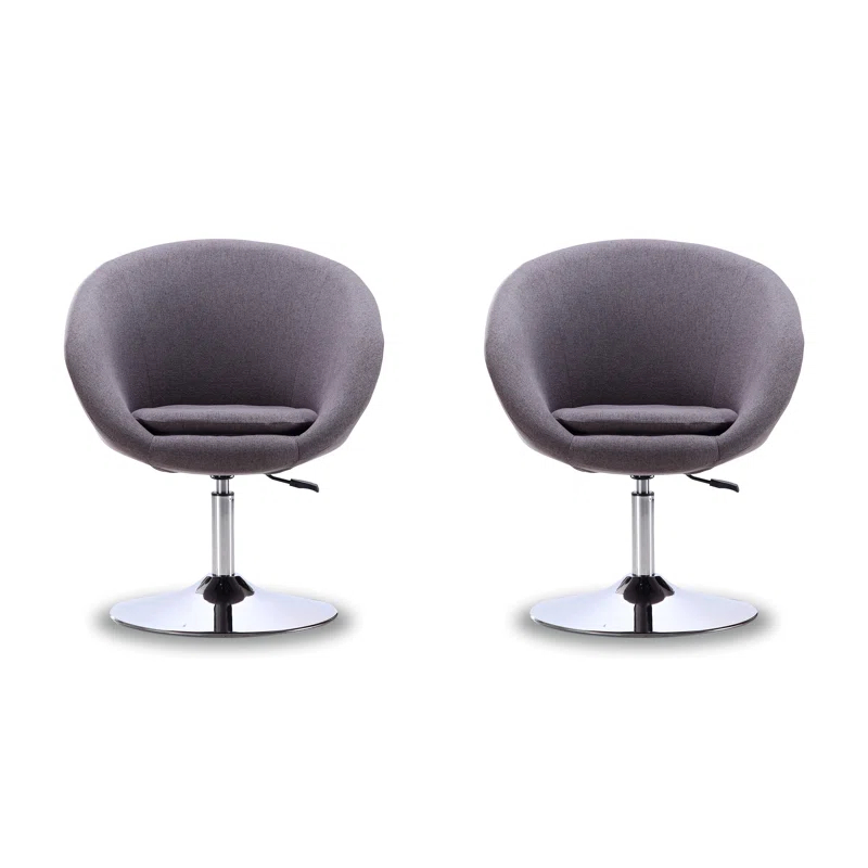 Ivy Bronx Sior Upholstered Swivel Barrel Chair (Set of 2)