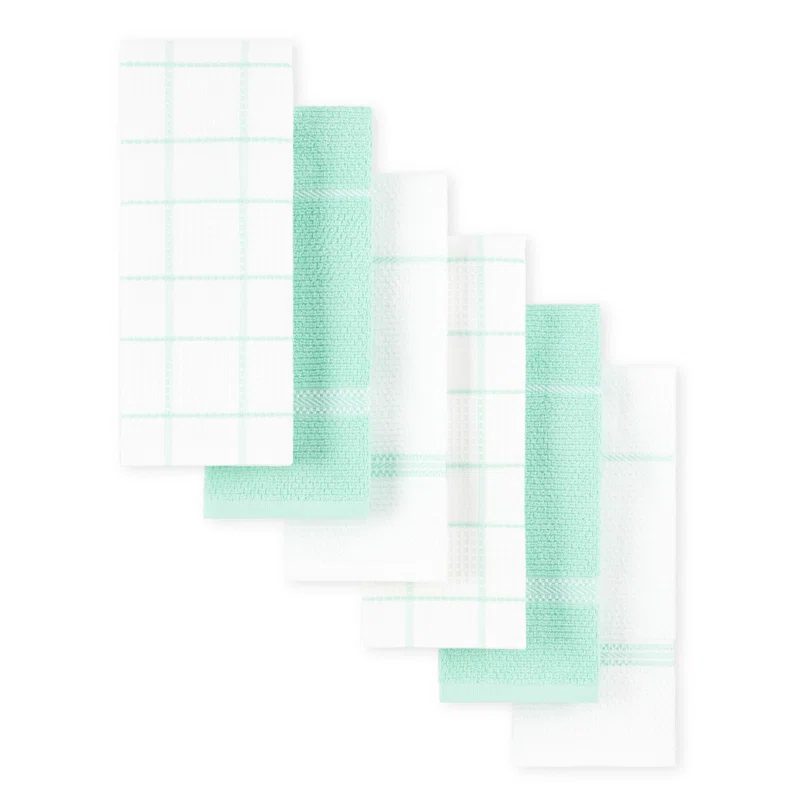 Martha Stewart Martha Stewart Modern Waffle Kitchen Towel Set 6-Pack, Linen, 16"x28" (Set of 6)