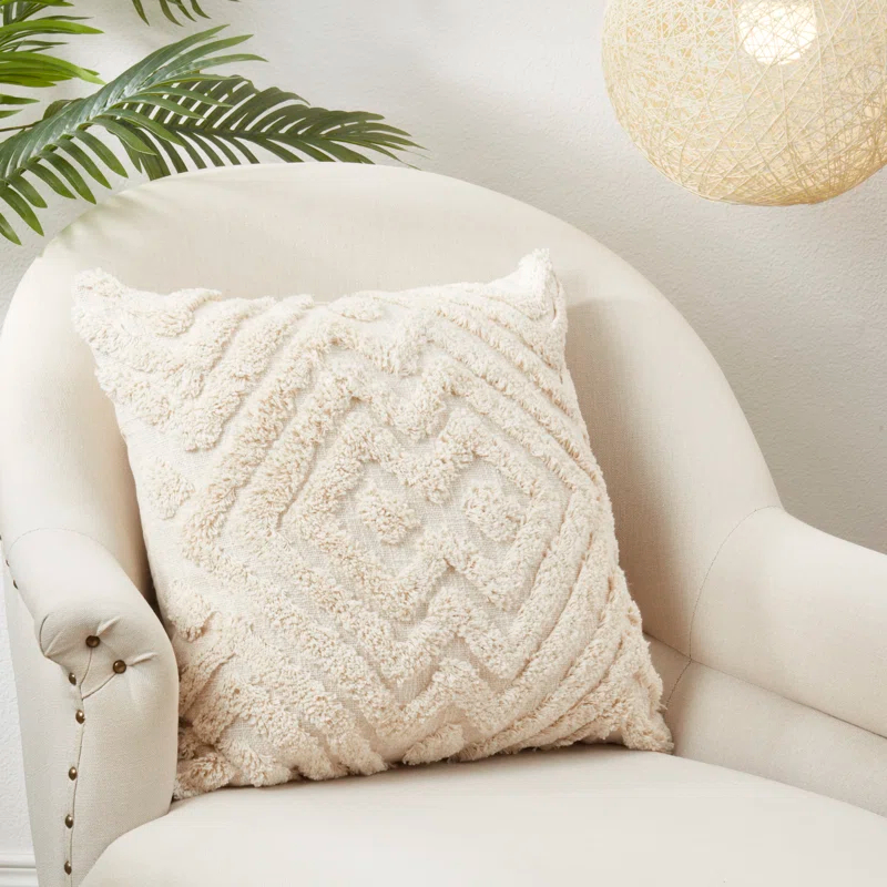 Saro Jenae Collection Cotton Pillow Cover