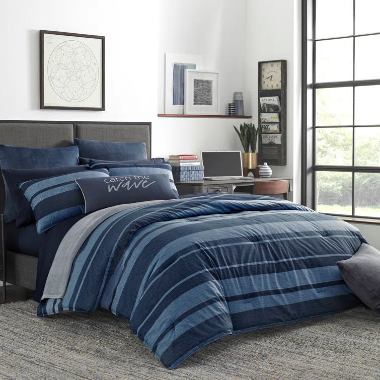Nautica Nautica Longpoint Navy Reversible Cotton Comforter Set