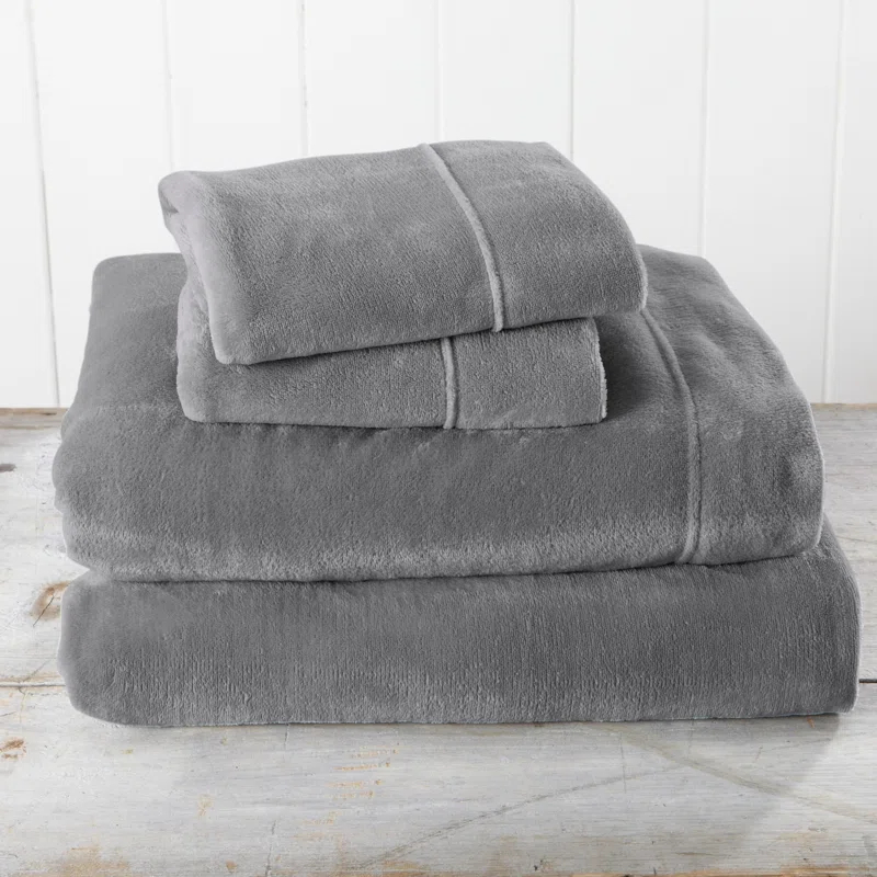 FreshFolds Ultra Soft Micro Plush Velvet Solid Sheet Sets