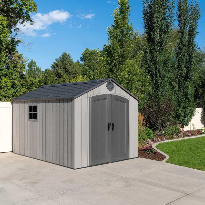 8 Ft. x 12.5 Ft. High-Density Polyethylene (Plastic) Steel Reinforced Outdoor Storage Shed
