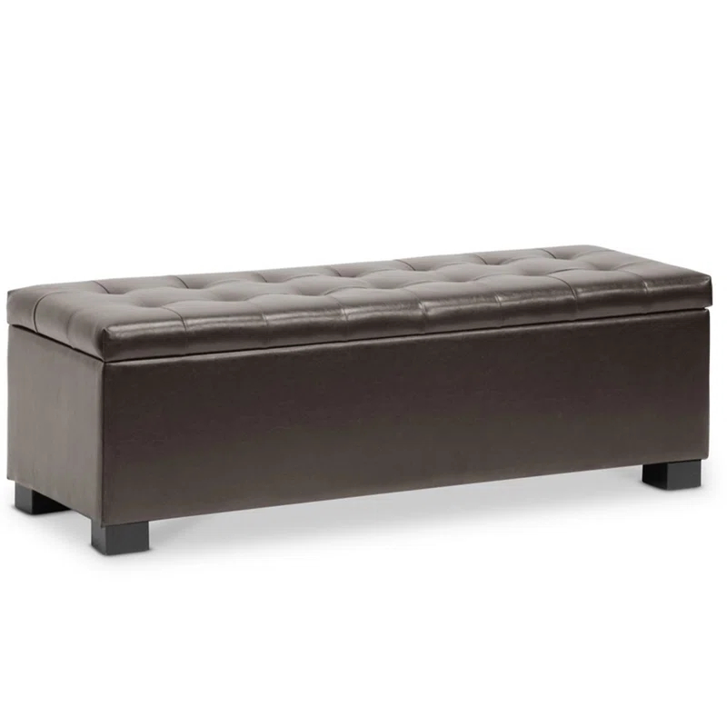 Charlton Home® Burnstad Faux Leather Upholstered Storage Bench