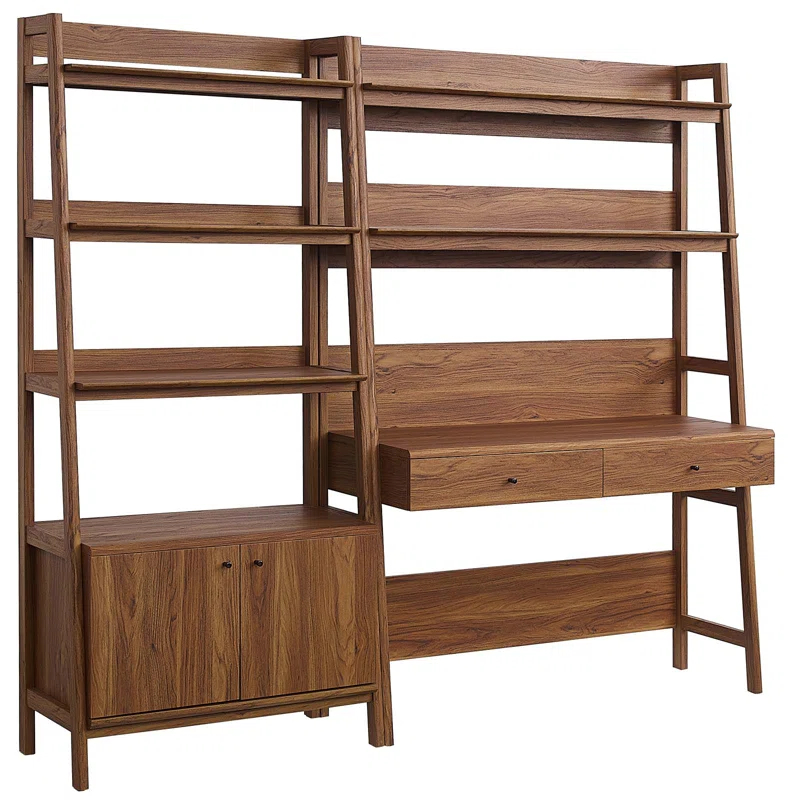 Modway Modway Bixby 2-Piece Wood Office Desk and Bookshelf