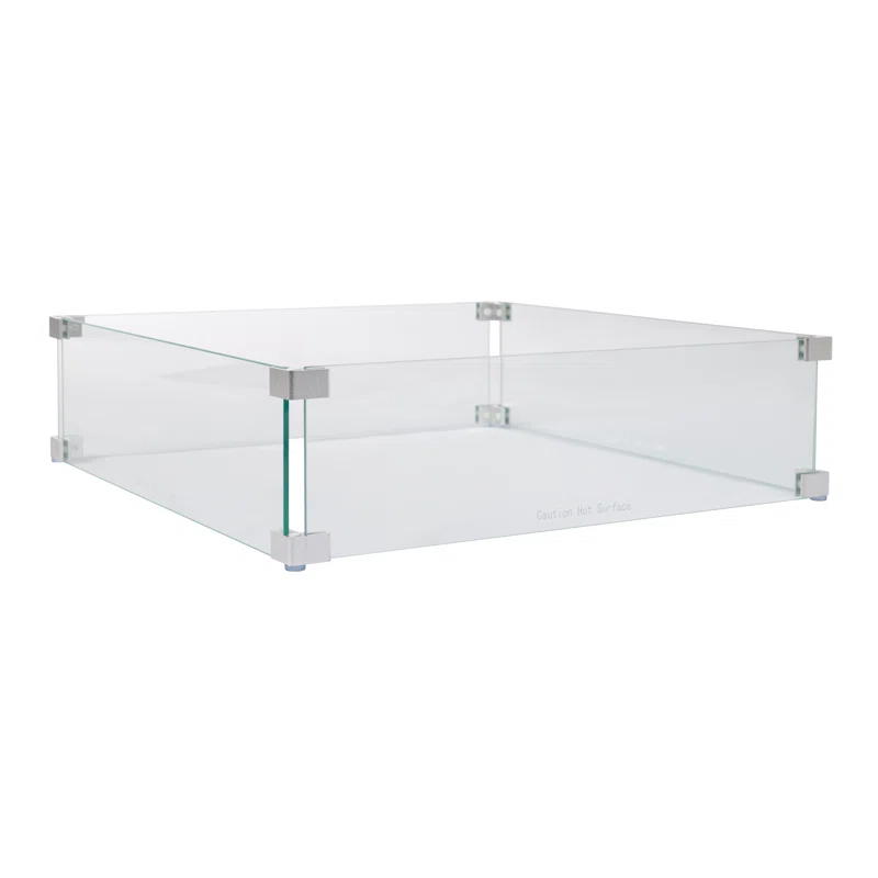 Fire Sense Wind Guard Clear Tempered Glass, Best Viewing Experience for Propane Gas Fire Pits & Patio Heater-22.5 Inches
