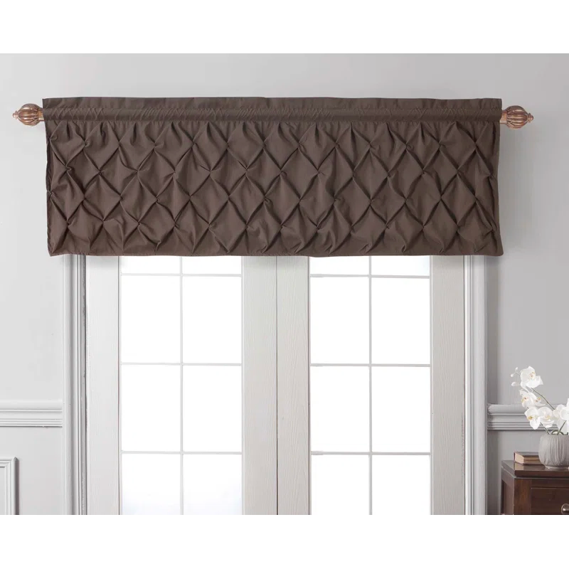 VCNY Carmen Solid Pintuck Curtain Valance, 60" x 20"