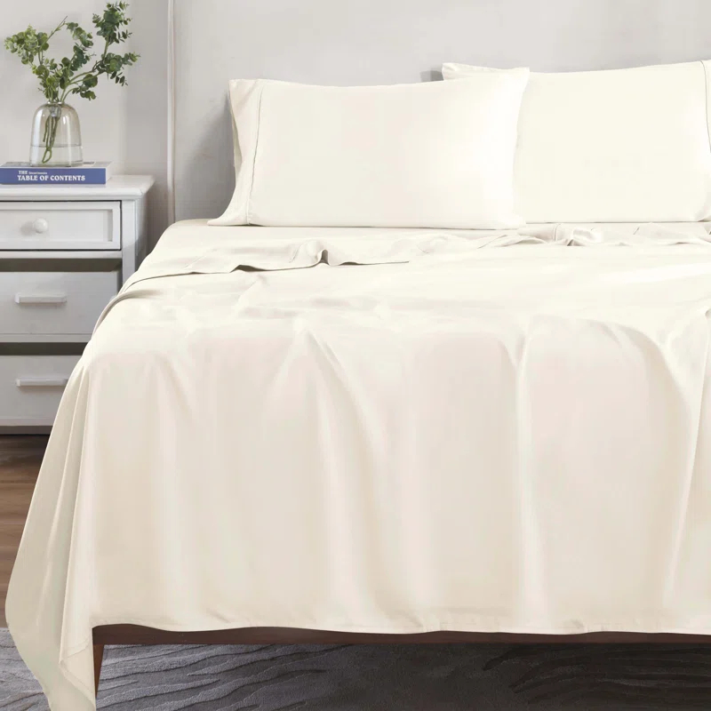 Superior Modal From Beechwood 300 Thread Count Lightweight Cooling Solid Deep Pocket Bed Sheet Set