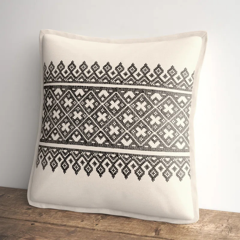 Pentas Geometric Linen Throw Pillow