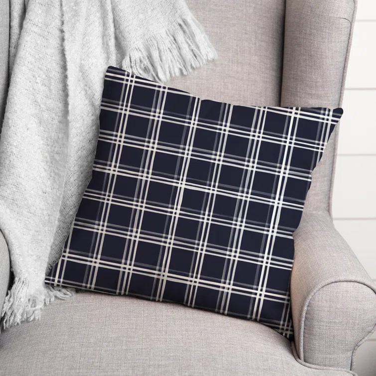 Designs Direct Creative Group Plaid Indoor/Outdoor Reversible Throw Pillow