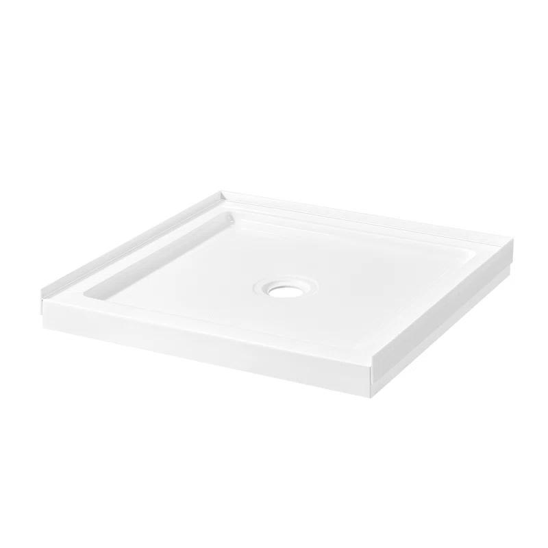 Ove Decors 15SBR-OLIV38-WHTWM OVE Decors 38" x 36" Rectangle Shower Base Pan, White Acrylic, Center Drain, Reversible Design