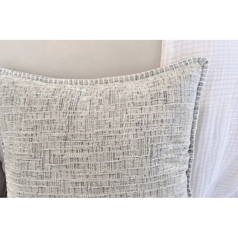 Oveesha Tassel Soft Chenille Throw Pillow Covers With Stitched Edge (Set of 2)