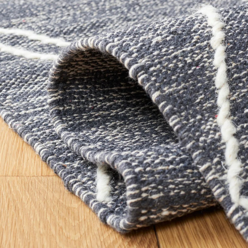 Steelside™ Holtby Southwestern Hand-Woven Flatweave Charcoal/Ivory Area Rug