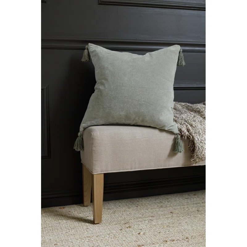 Bianca Velvet Pillow by Pom Pom at Home - Sage / Square