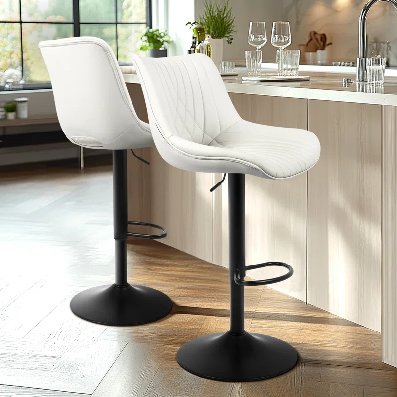 Adjustable Swivel Counter Stools with Back (Set of 2)