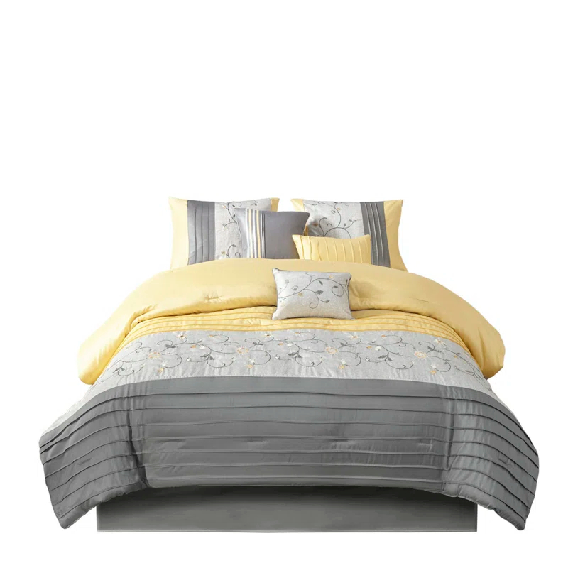 Madison Park Serene Embroidered 7 Piece Comforter Set