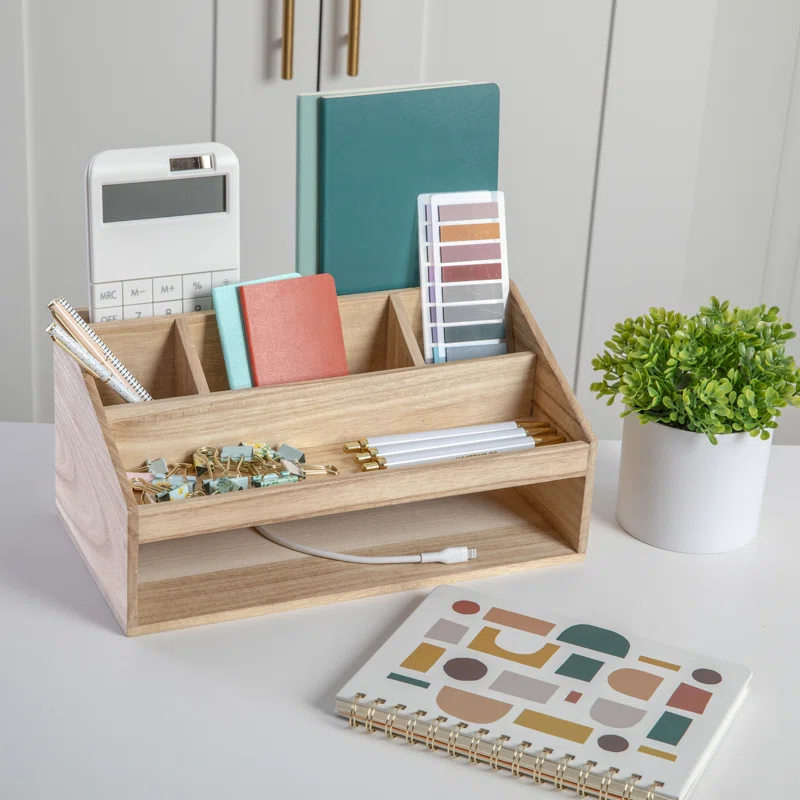 Martha Stewart Thomas Martha Stewart Wooden Office Desktop Organizer