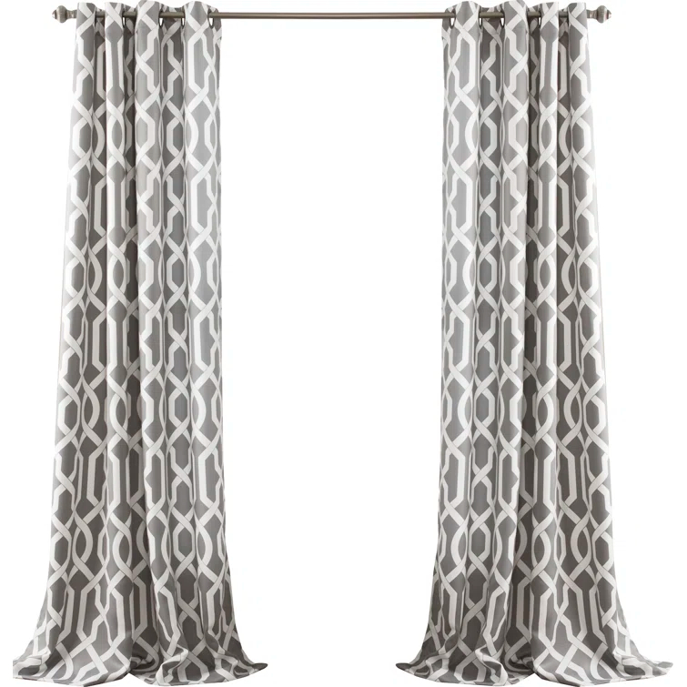 Lush Decor Edward Trellis Polyester Room Darkening Curtain Pair (Set of 2)