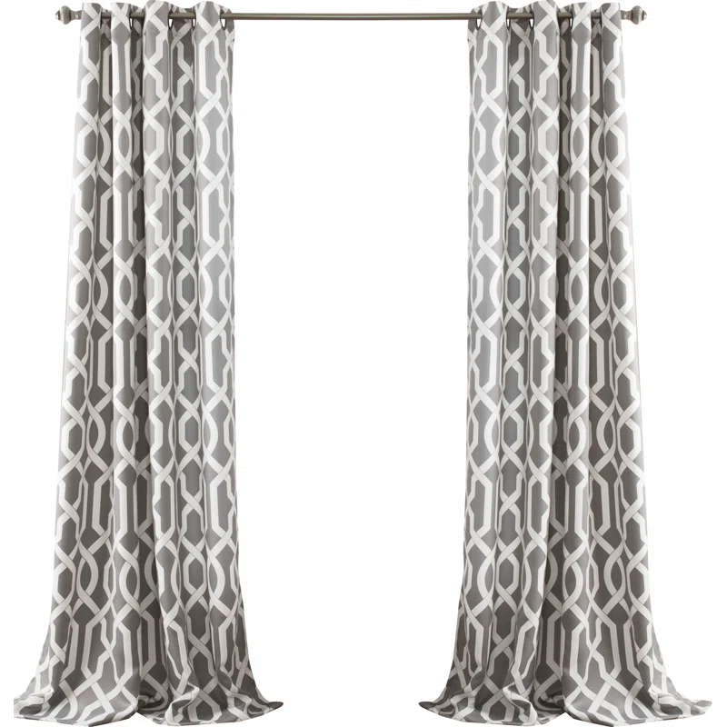 Lush Decor Edward Trellis Polyester Room Darkening Curtain Pair (Set of 2)