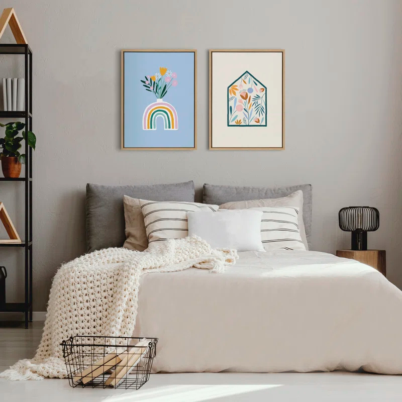 Kate and Laurel " Happy Flowers " by Duchess Plum (Aislinn Simmonds) Painting Print