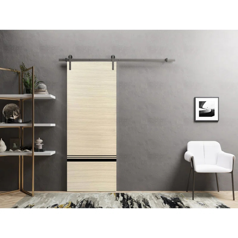 SARTODOORS 42'' Solid + Manufactured Wood Paneled Barn Door