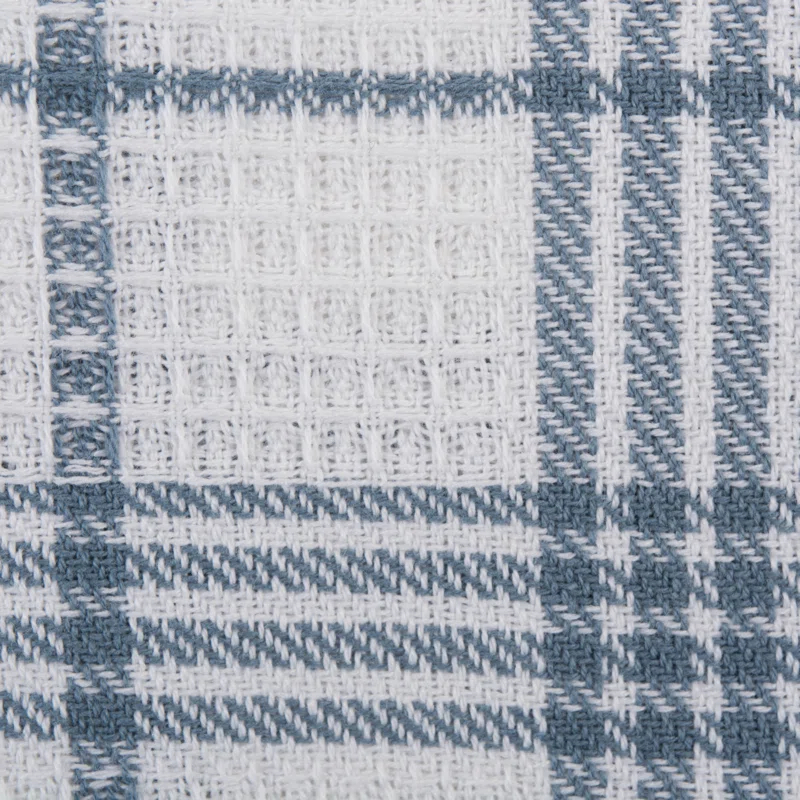 Design Imports Waffle Weave Cotton Plaid Waffle Dish Cloth Kitchen Towel (Set of 12)
