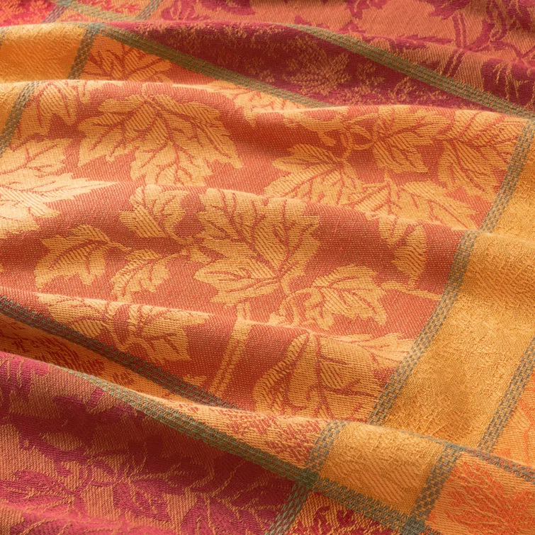 Wildon Home® Erida Maplewood Jacquard Harvest Cotton Rectangle Tablecloth