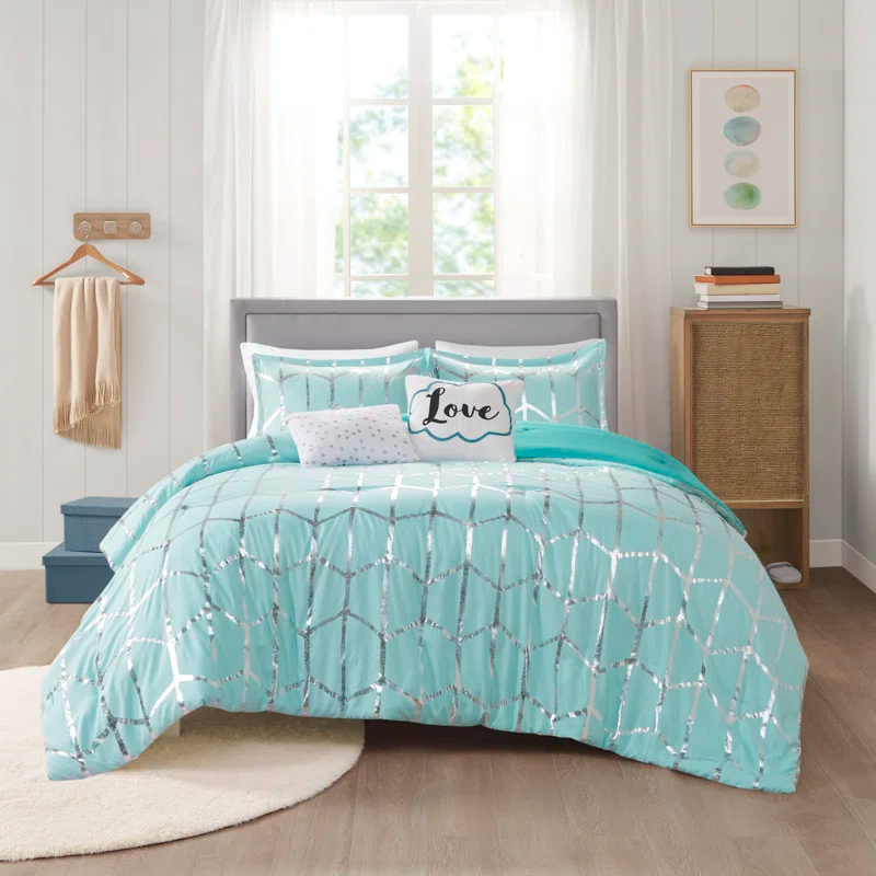 Raina Metallic Printed Comforter Set