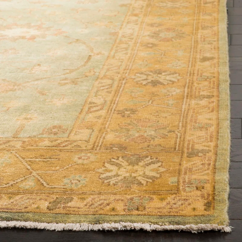 Oushak Hand Knotted Wool Floral Rug