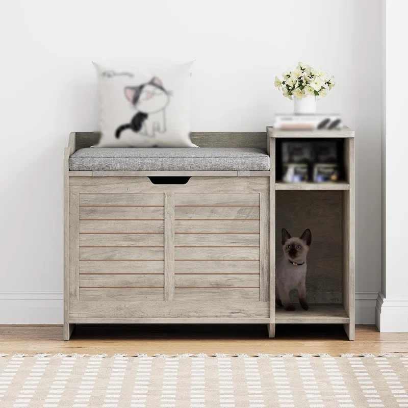 Archie & Oscar™ Cat Litter Box Enclosure Furniture, Cat Washroom Hidden Furniture