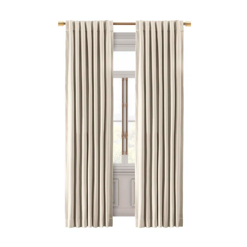 Everly Quinn Premium Velvet Myreon Solid Color Blackout Thermal Rod Pocket Single Curtain Panel Liner