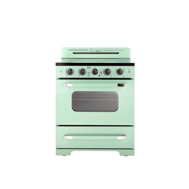 Unique Appliances Classic Retro 30" 5 Element 3.9 cu. ft. Freestanding Electric Glass Top Range with Convection Oven UGP-30CR EC LG