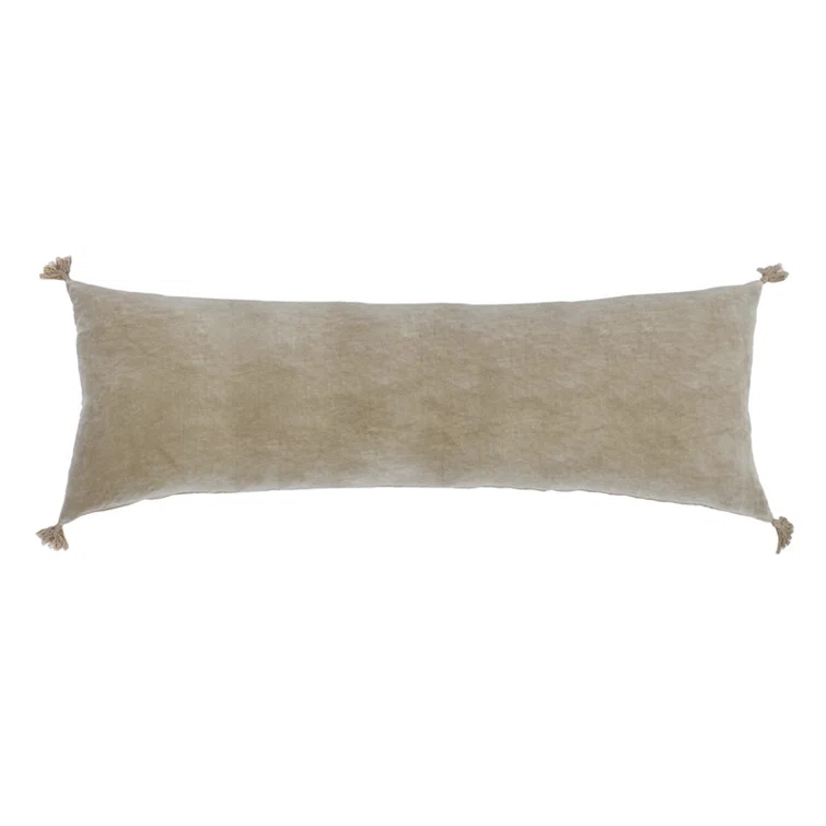 Bianca Velvet Pillow by Pom Pom at Home - Natural / Lumbar