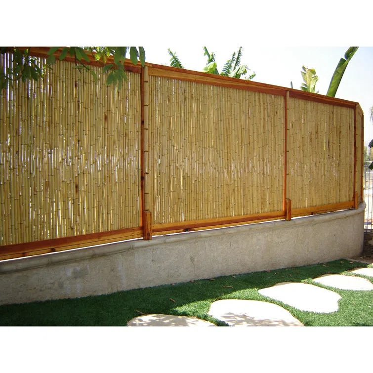 Backyard X-Scapes Natural Bamboo Fencing Decorative Privacy Screen No Dig Fence Panel