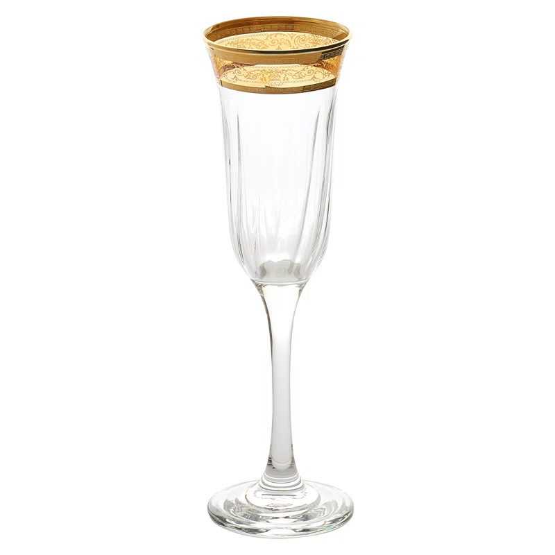 Lorren Home Trends Melania 9oz. Flute Set (Set of 6)