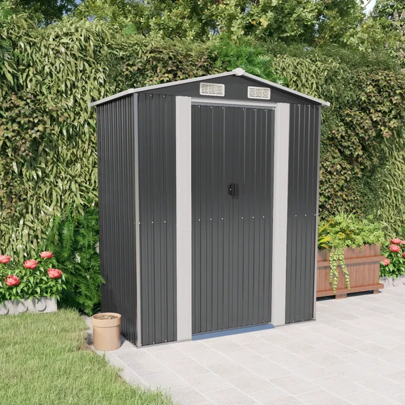6.3 ft. W x 28.05 ft. D Steel Traditional Storage Shed