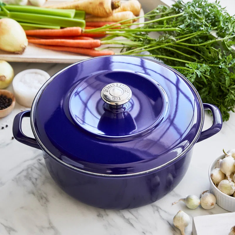 Merten and Storck Merten And Storck 7 Quarts Non-Stick Enameled Cast Iron Round Dutch Oven