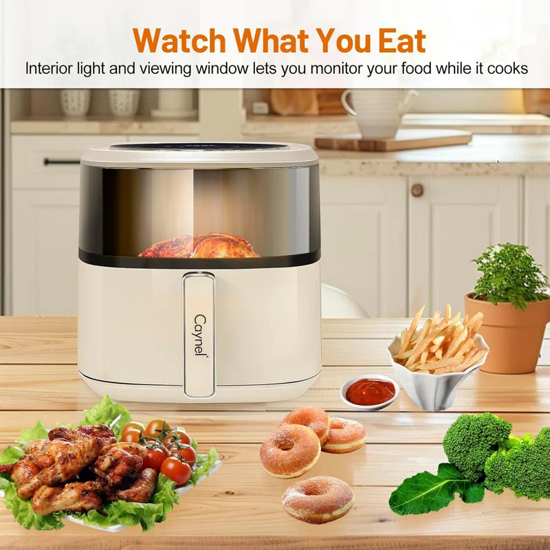CAYNEL CAYNEL 1350W Digital Air Fryers 6.5QT Oilless Hot AirFryer for  Nonstick & Dishwasher Safe Basket - Beige