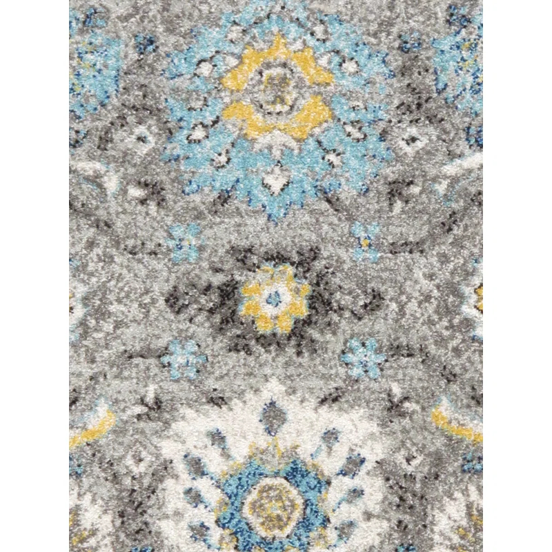 Pasargad Chelsea Oriental Machine Made Power Loom Polypropylene Area Rug in Silver
